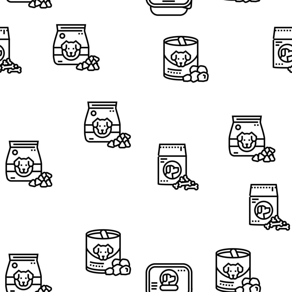 Pet Products Food Vector Seamless Pattern