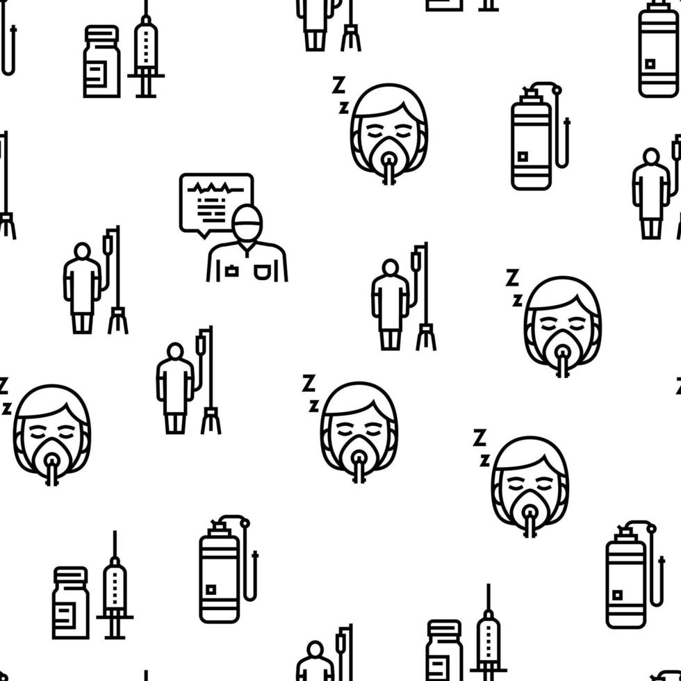 Anesthesiologist Tool Vector Seamless Pattern