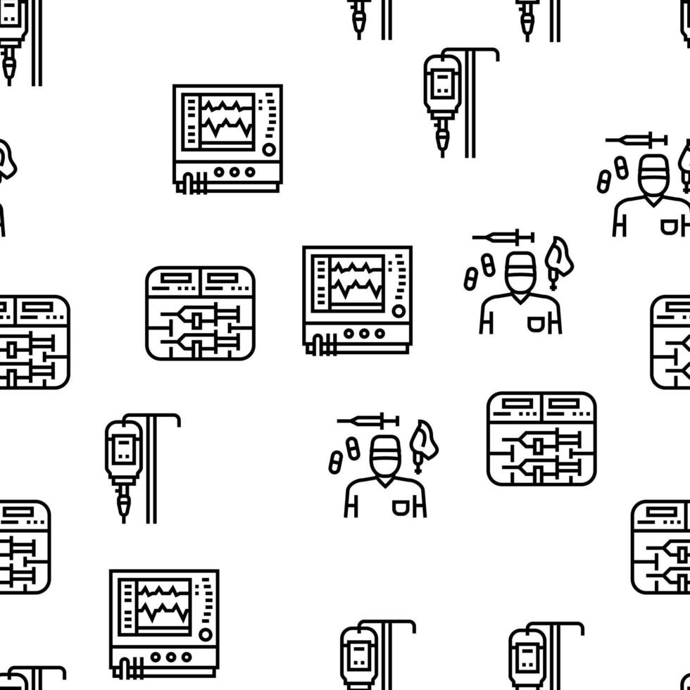 Anesthesiologist Tool Vector Seamless Pattern