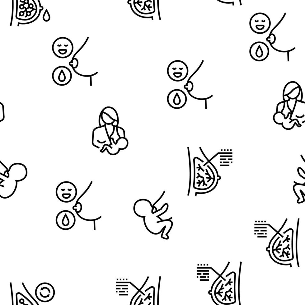 Breastfeeding Baby Vector Seamless Pattern