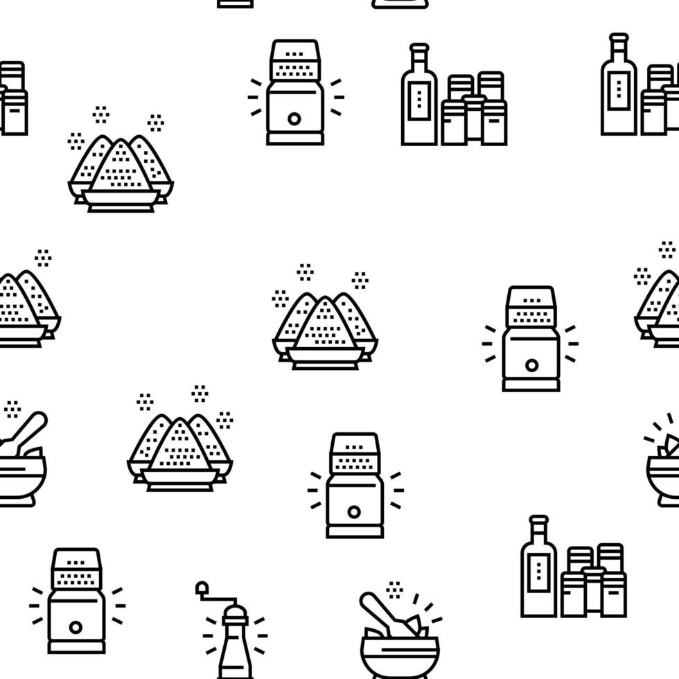 Spice Condiment Herb Vector Seamless Pattern