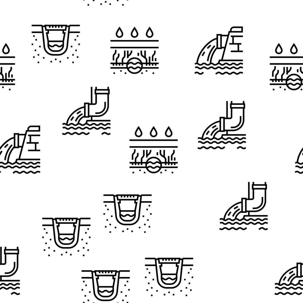 Drainage Water System Vector Seamless Pattern
