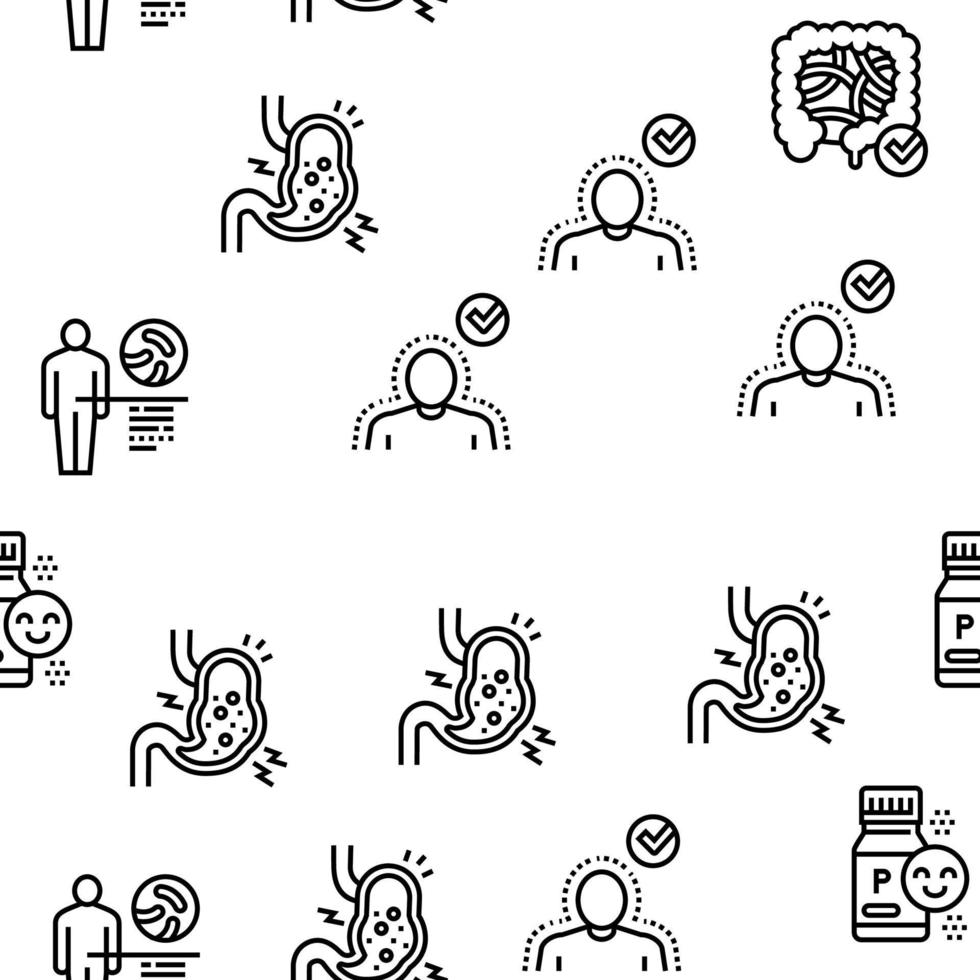 Probiotics Bacterium Vector Seamless Pattern