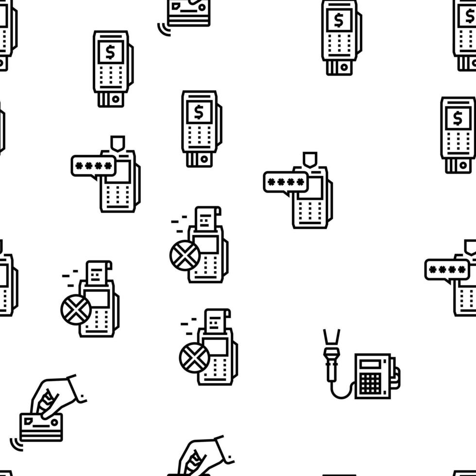 Pos Terminal Device Vector Seamless Pattern