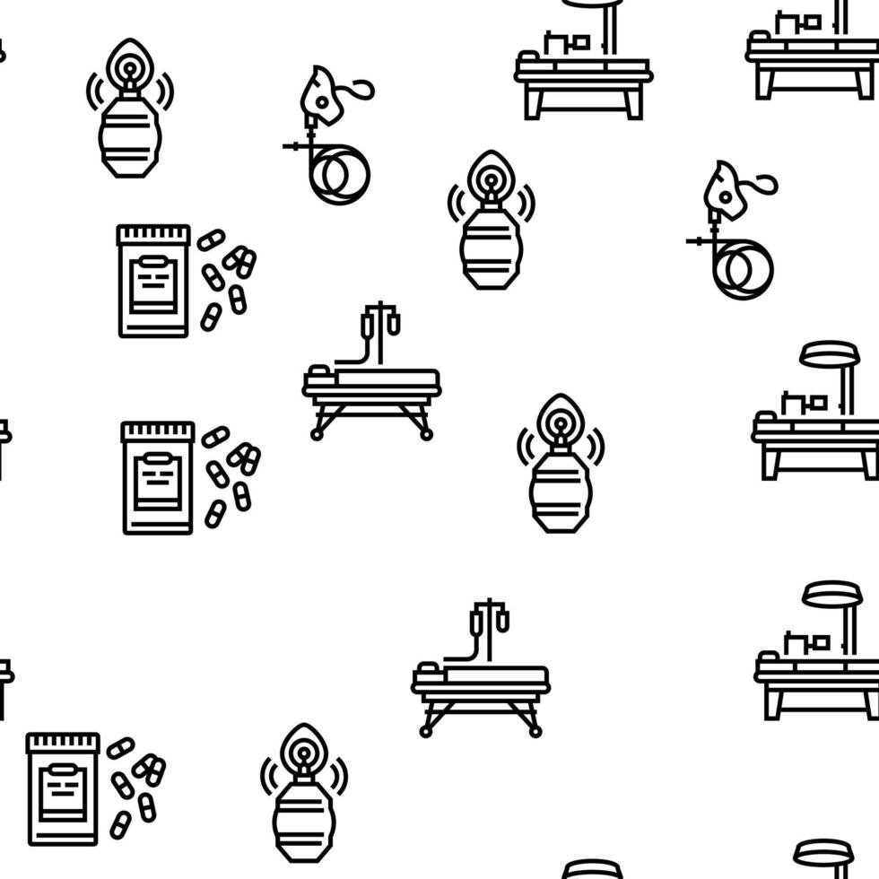 Anesthesiologist Tool Vector Seamless Pattern