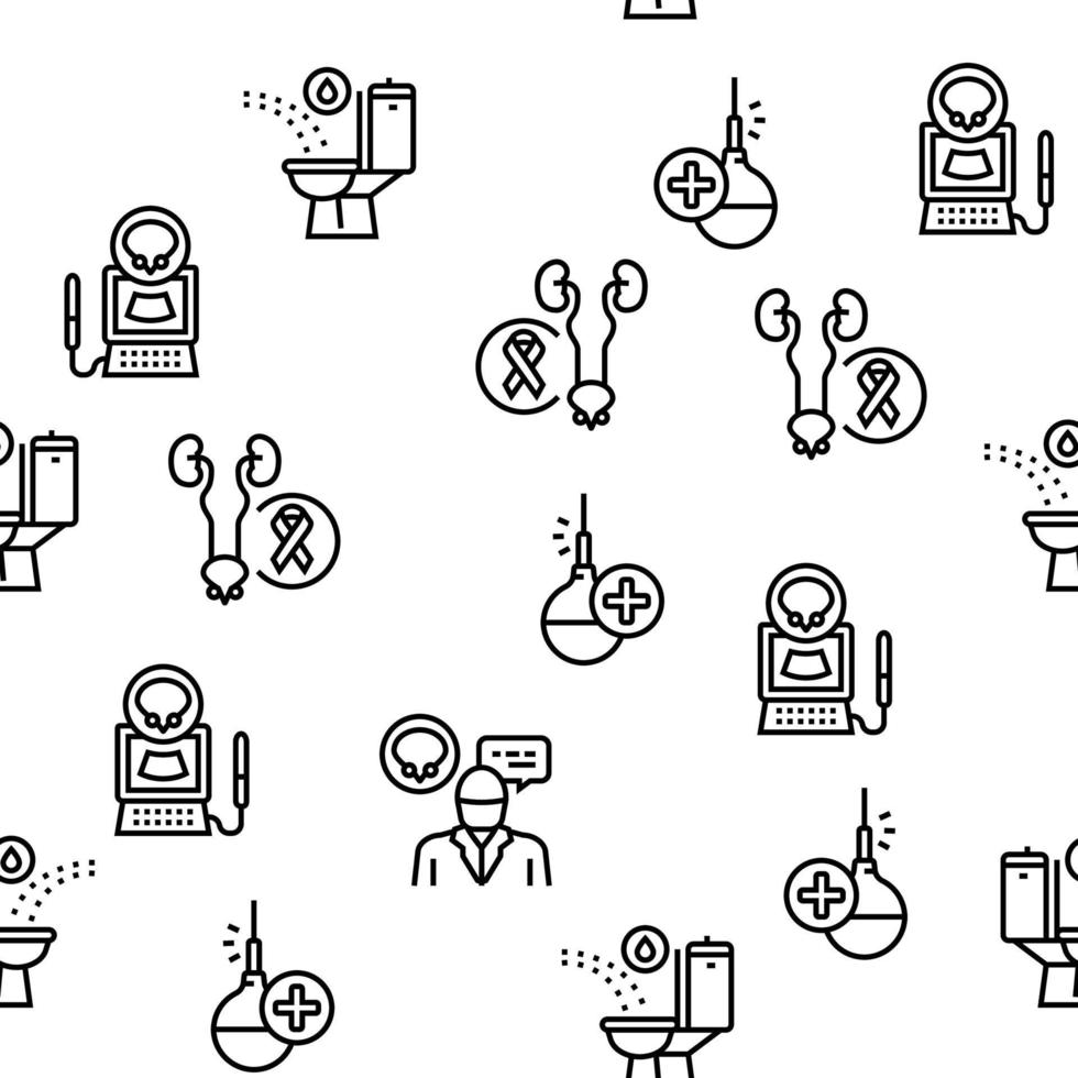 Prostatitis Disease Vector Seamless Pattern