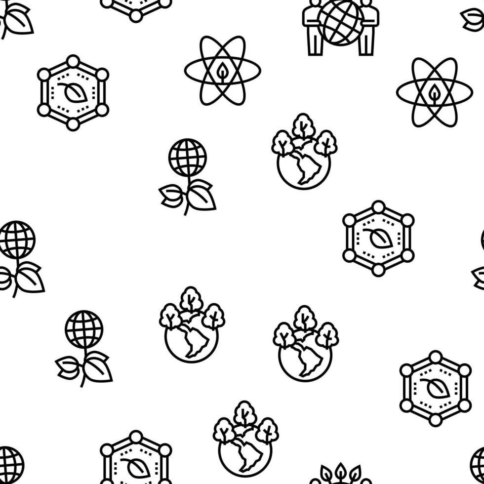 Ecosystem Environment Vector Seamless Pattern