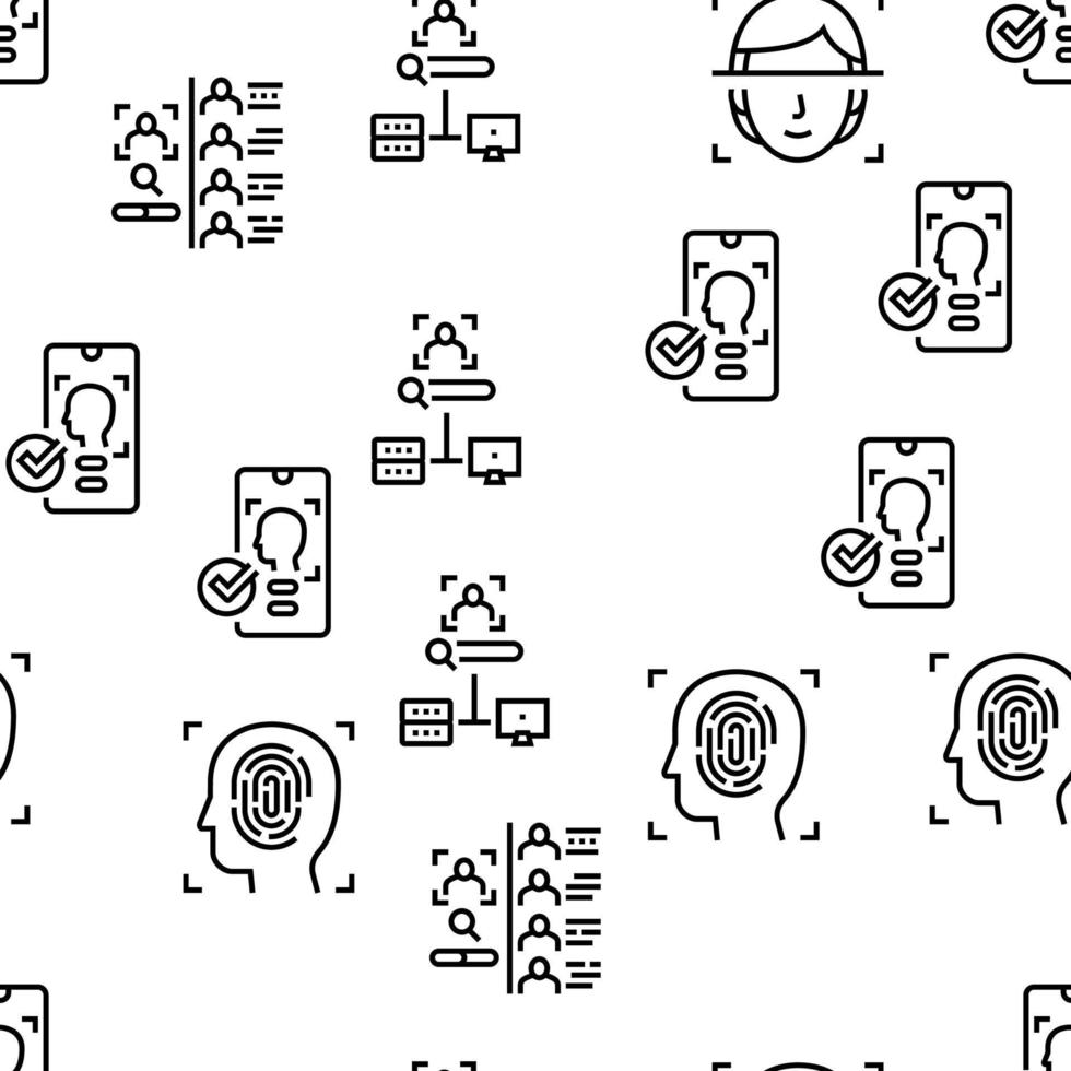 Face Id Technology Vector Seamless Pattern