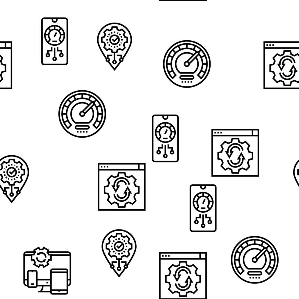 Optimize Operations Vector Seamless Pattern