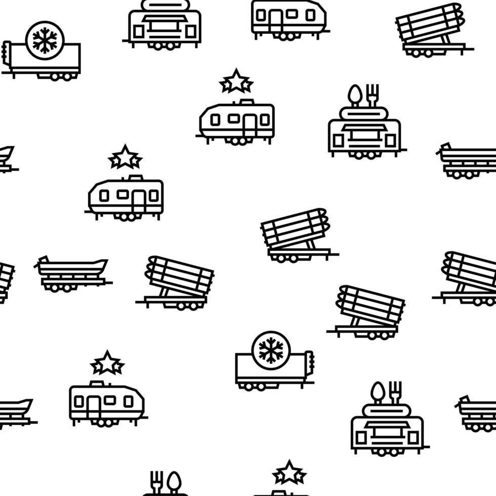 Trailer Transport Vector Seamless Pattern