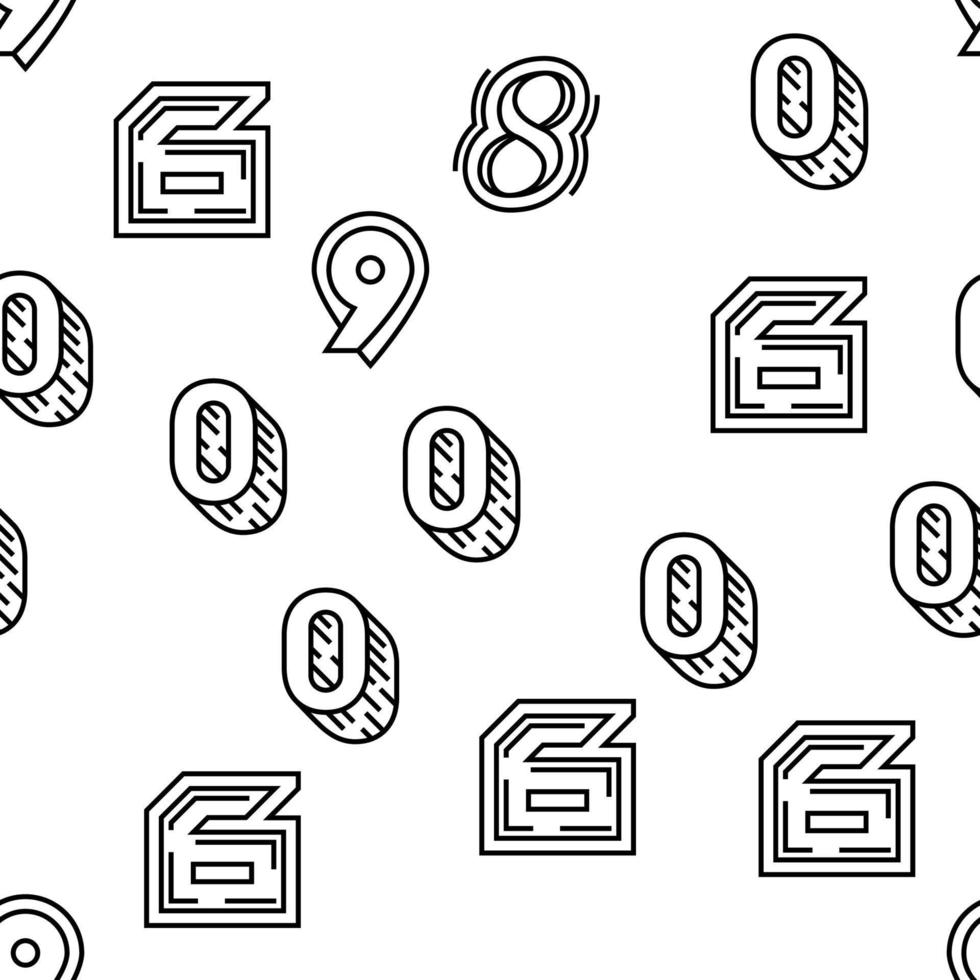 Numbers Numeral Title Vector Seamless Pattern