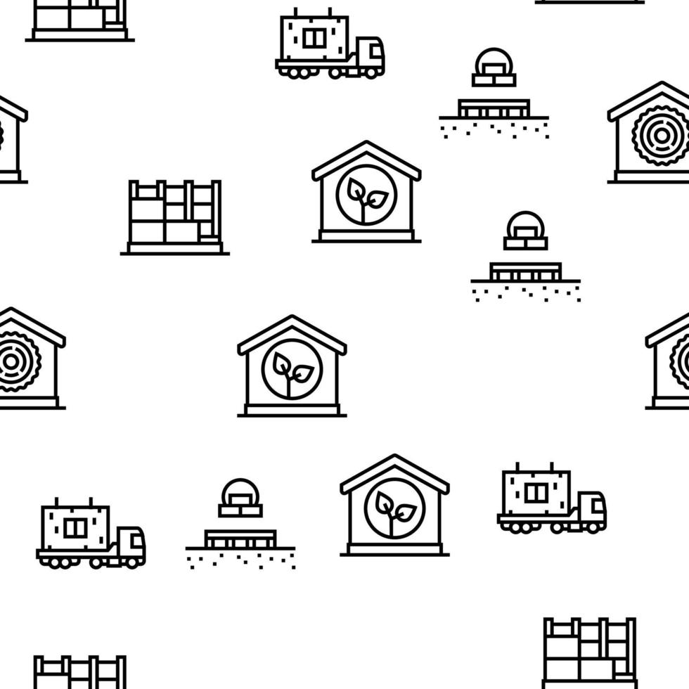 Timber Frame House Vector Seamless Pattern