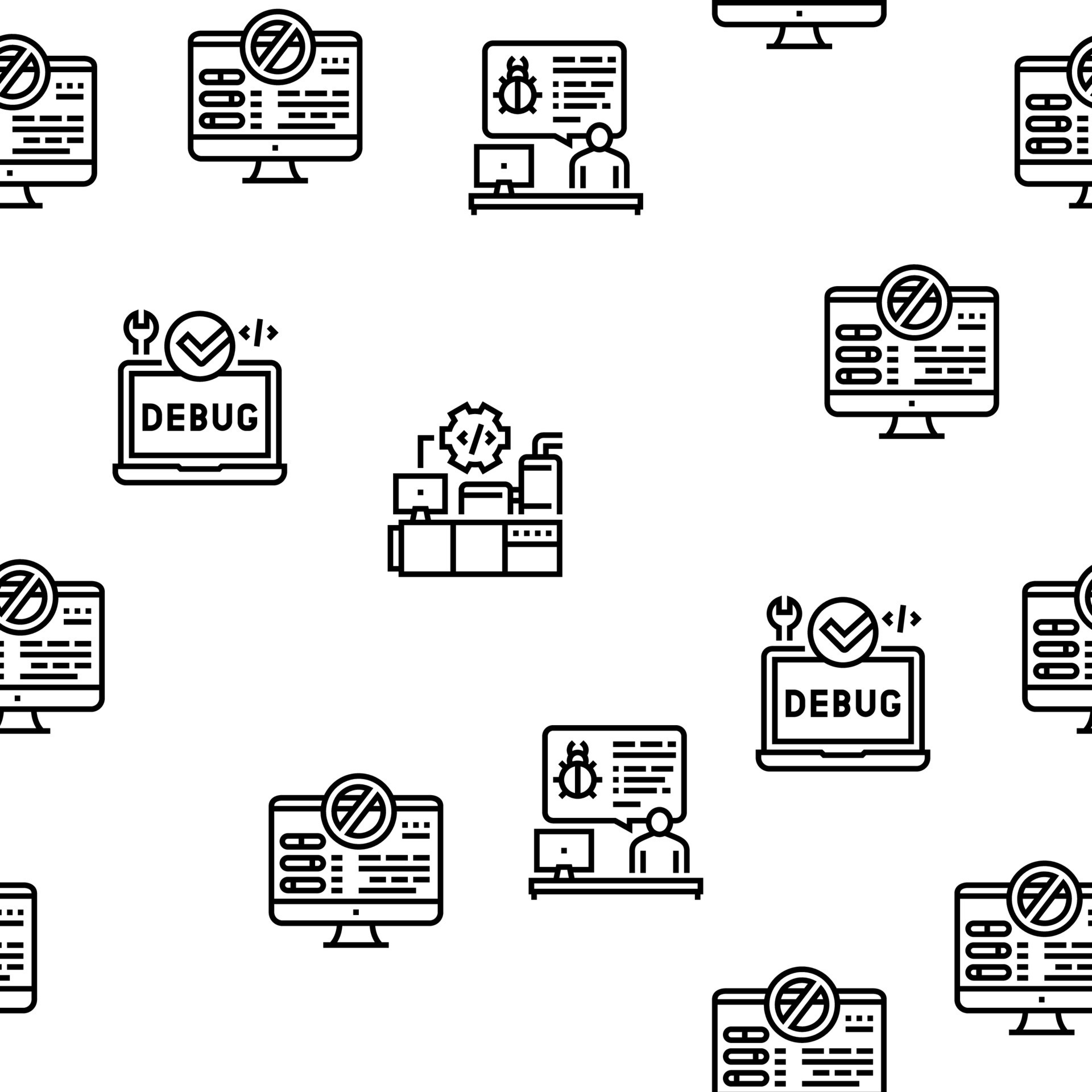 Debug Research And Fix Vector Seamless Pattern 10145188 Vector Art at ...