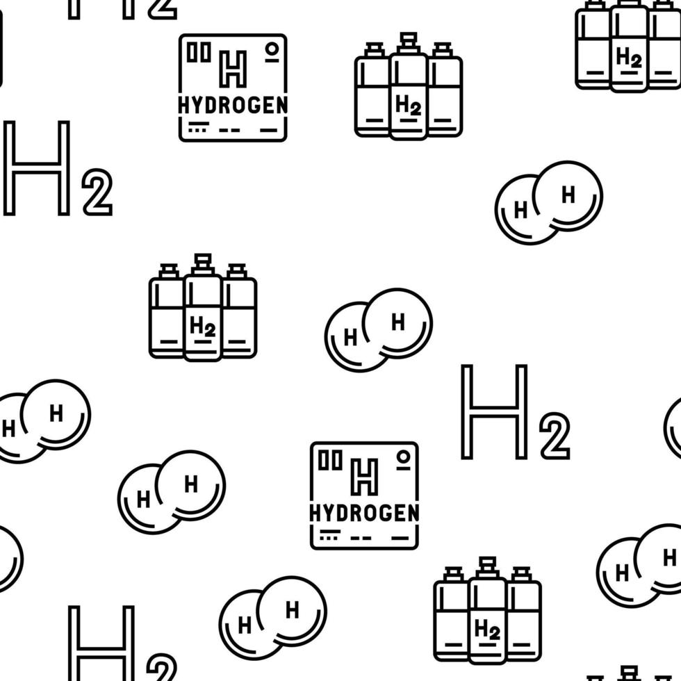 Hydrogen Industry Vector Seamless Pattern