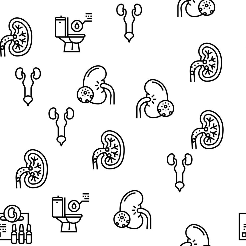 Nephritis Kidneys Vector Seamless Pattern