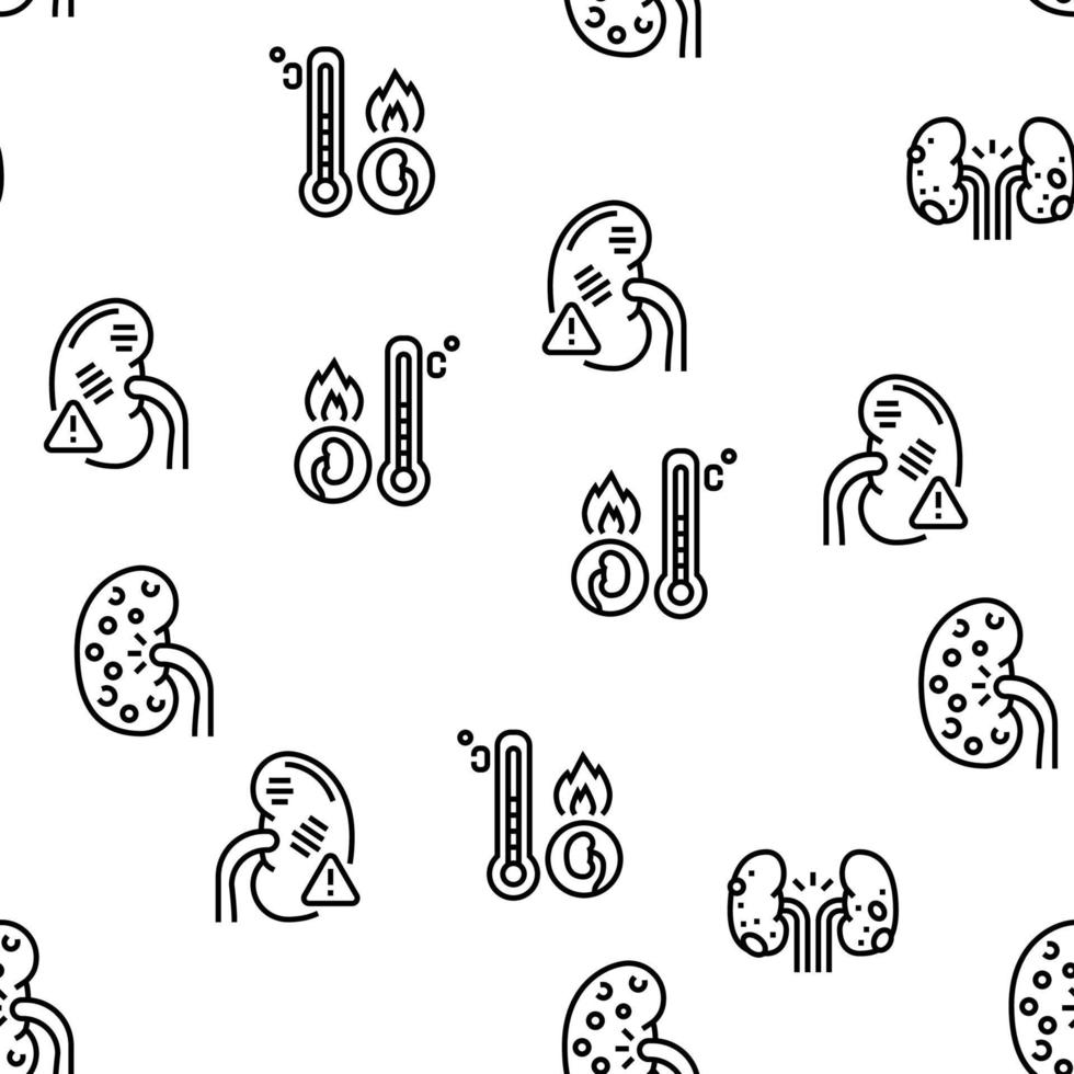 Nephritis Kidneys Vector Seamless Pattern