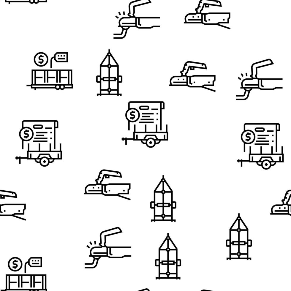 Trailer Transport Vector Seamless Pattern