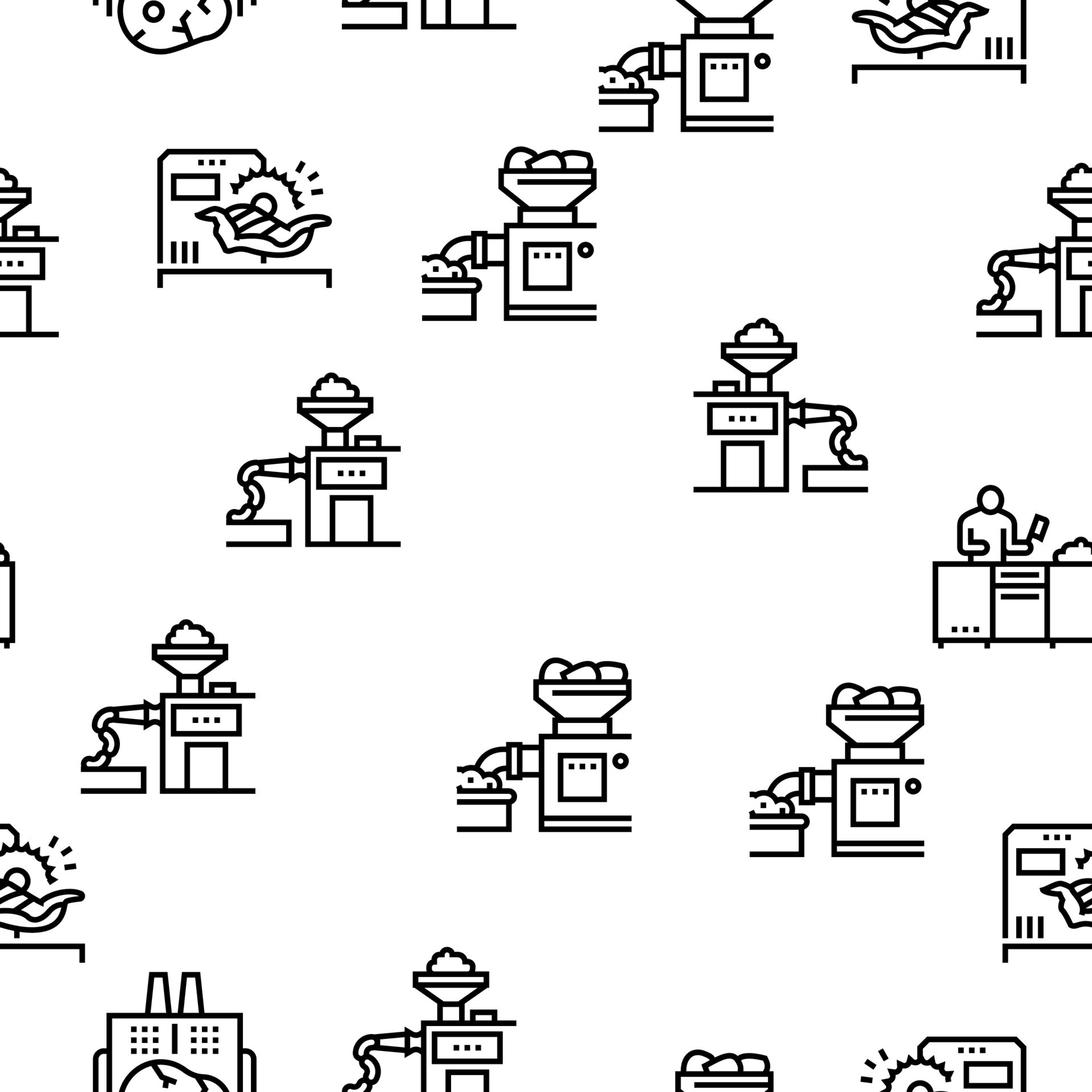 Meat Factory Product Vector Seamless Pattern 10145260 Vector Art at