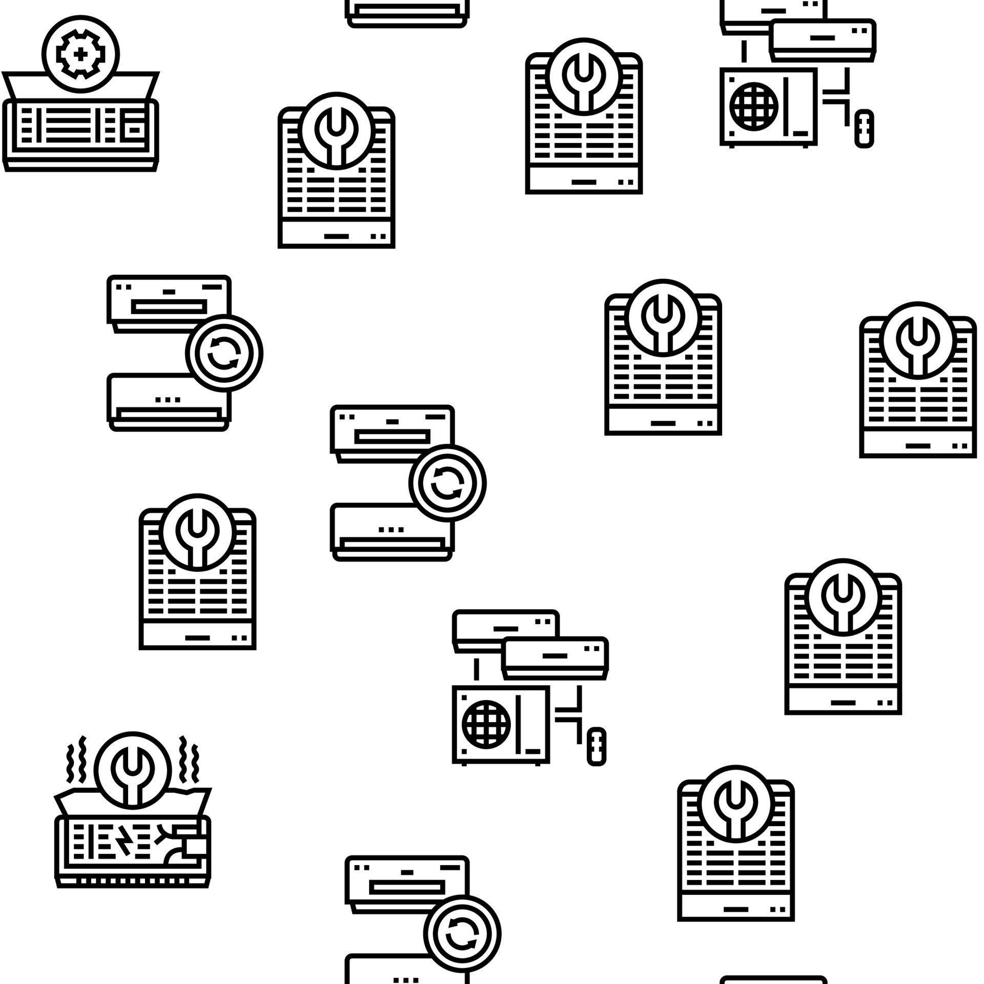 Conditioning System Electronics Vector Seamless Pattern 10145267 Vector ...