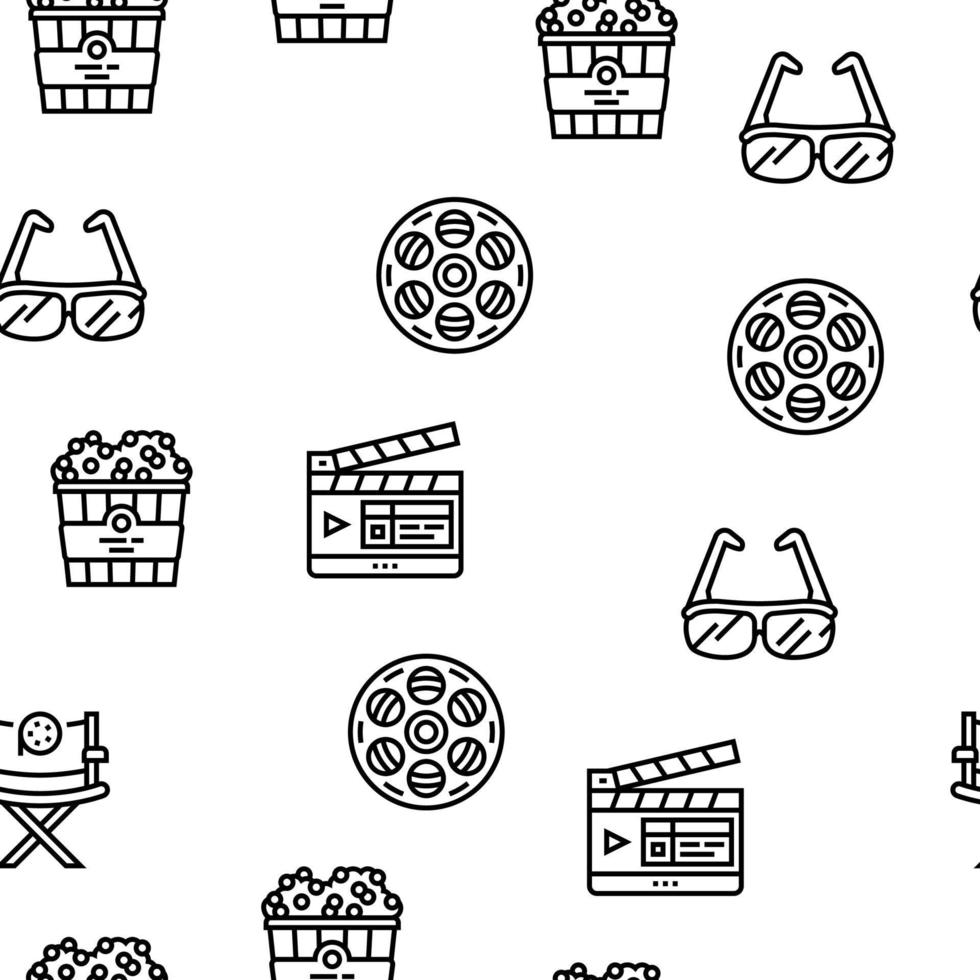 Cinema Watch Movie Entertainment Vector Seamless Pattern