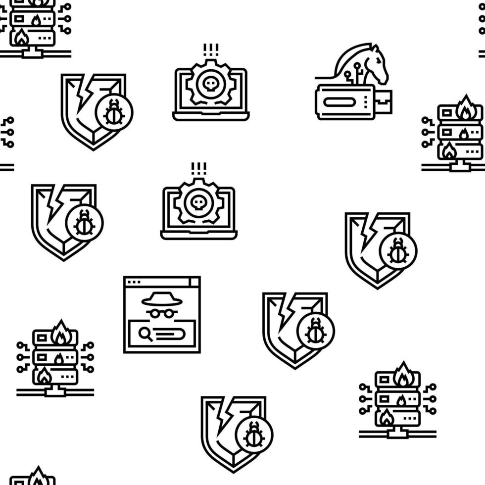 Cyber Security System Technology Vector Seamless Pattern