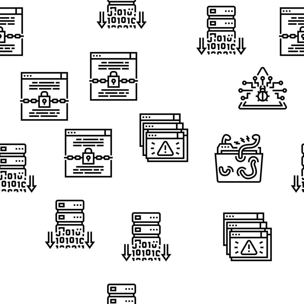 Cyber Security System Technology Vector Seamless Pattern