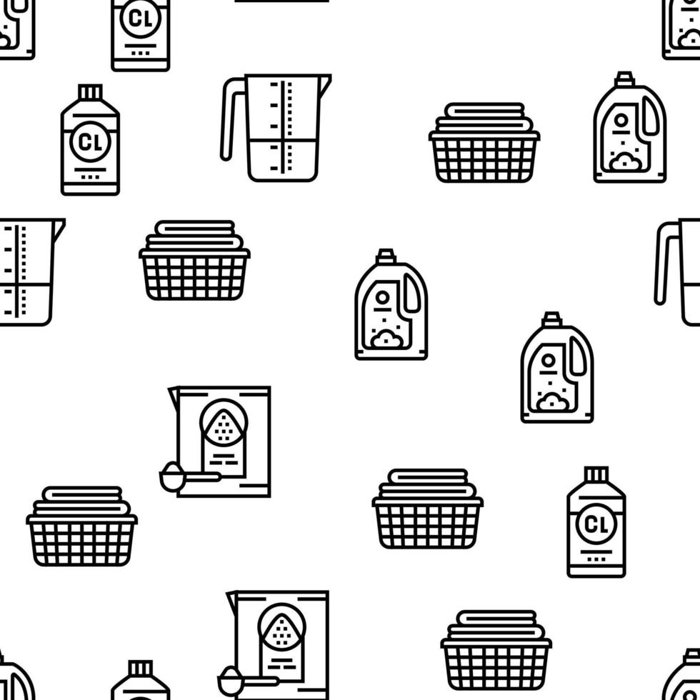 Laundry Service Washing Clothes Vector Seamless Pattern