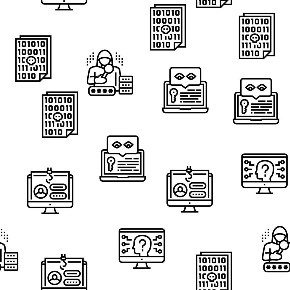 Cyber Security System Technology Vector Seamless Pattern