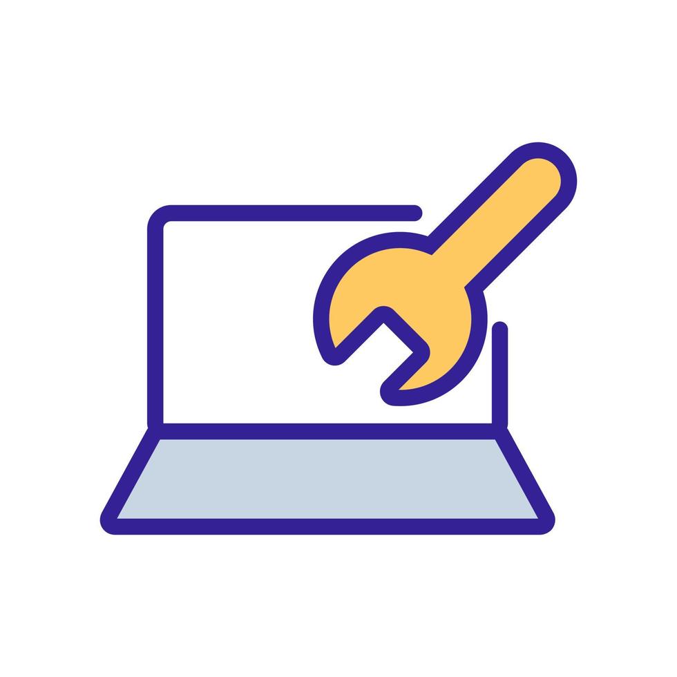 laptop repair icon vector outline illustration