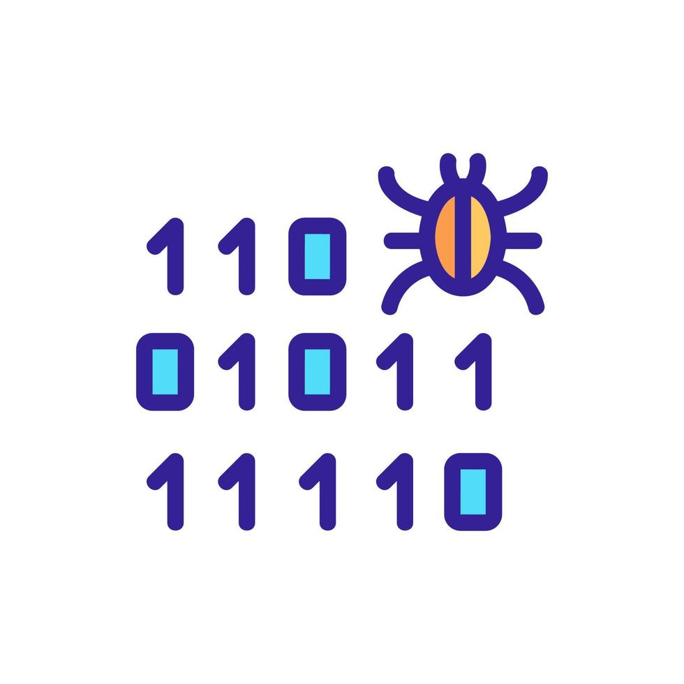 binary virus icon vector outline illustration