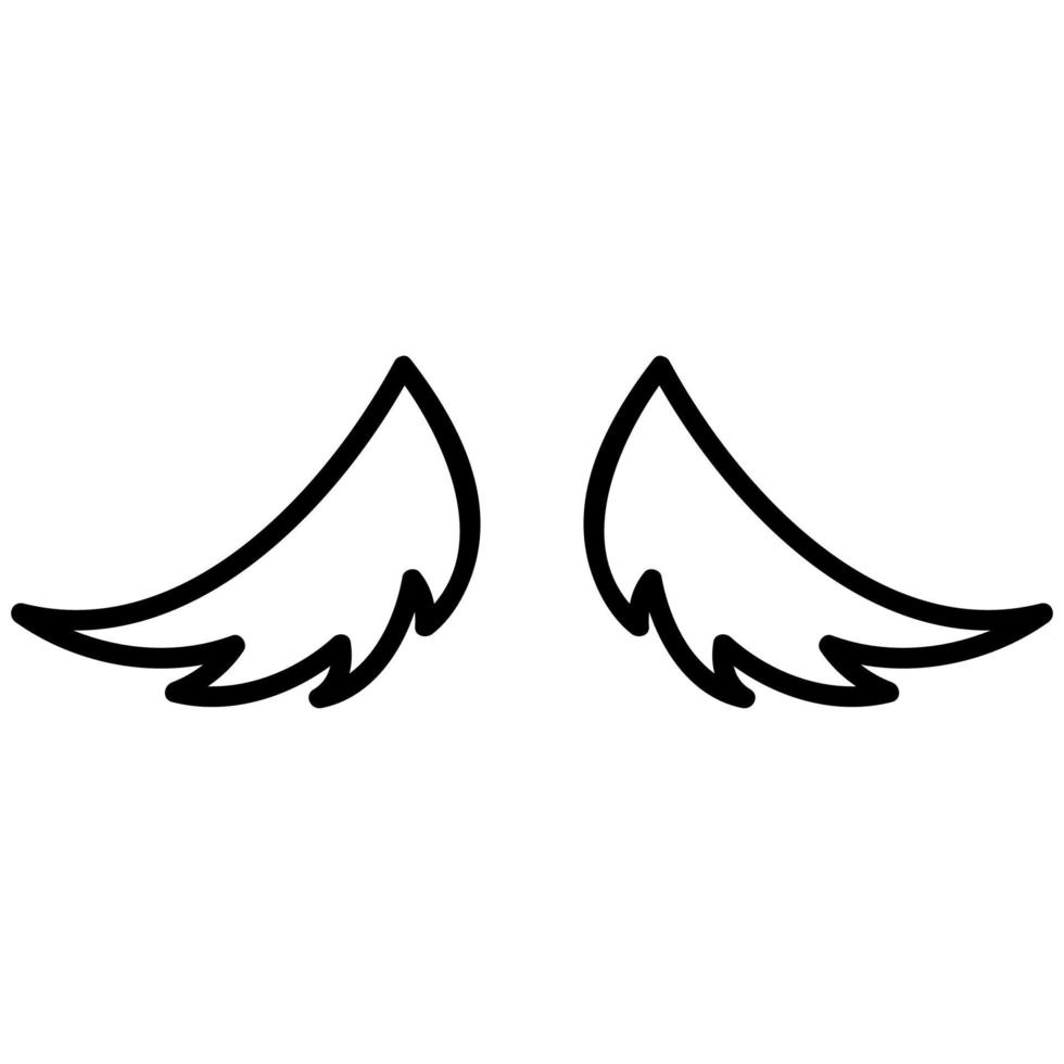 Wings of the angel icon vector. Isolated contour symbol illustration vector