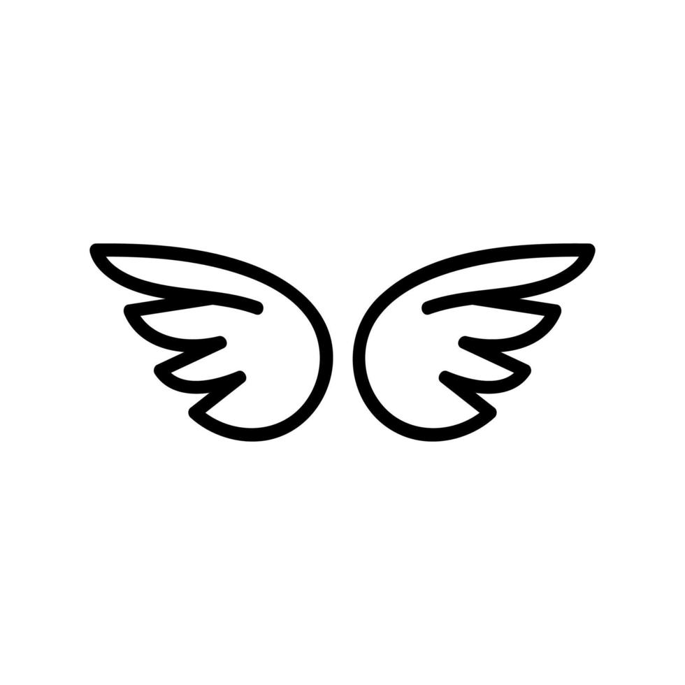 Wings of the angel icon vector. Isolated contour symbol illustration vector