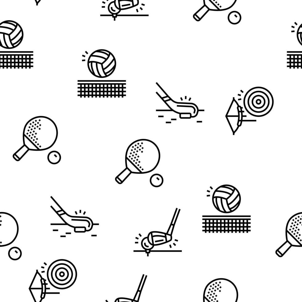 Sport Active Competitive Game Vector Seamless Pattern
