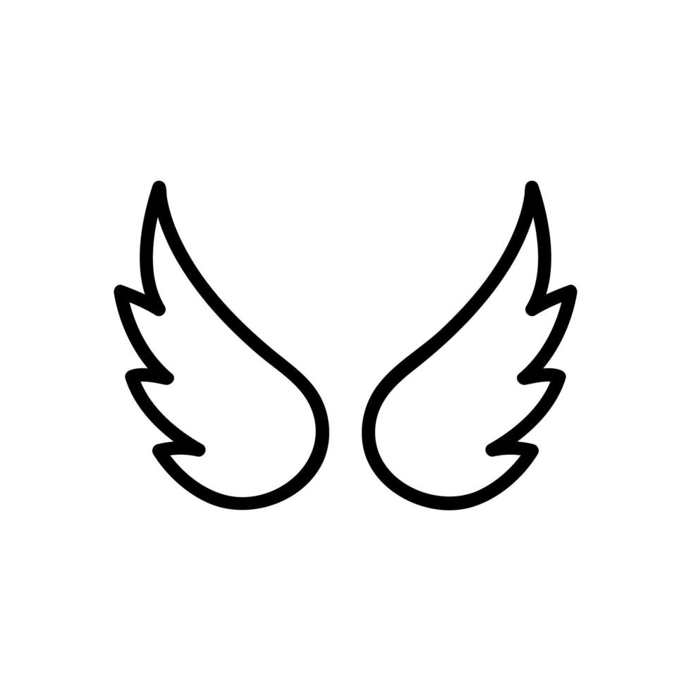 Wings of the angel icon vector. Isolated contour symbol illustration vector