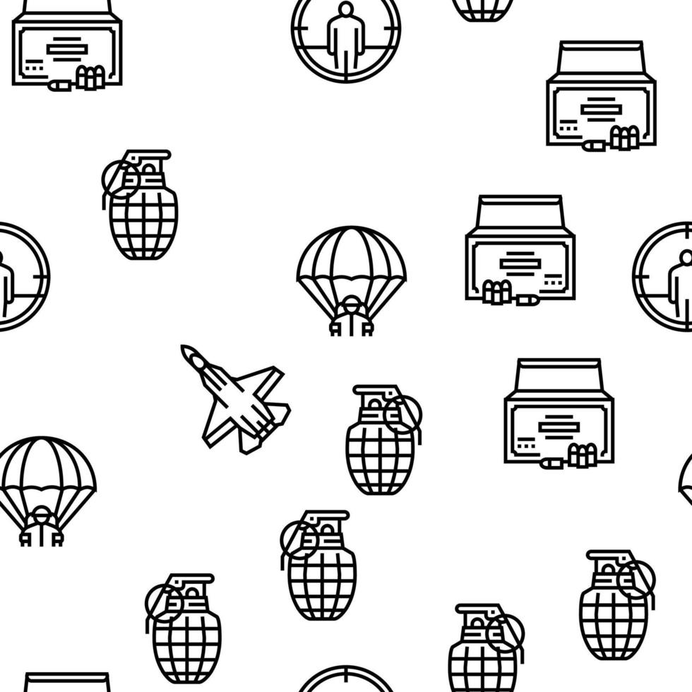 Army Soldier And War Technics Vector Seamless Pattern