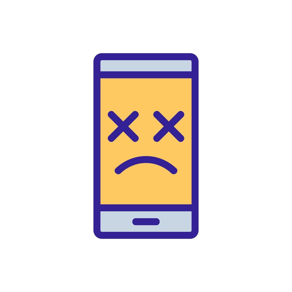 deplorable state of phone icon vector outline illustration