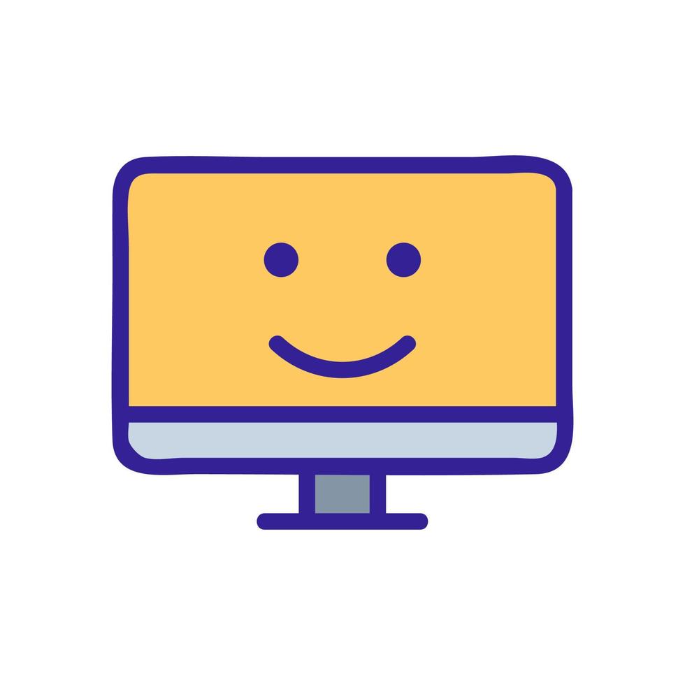 good protected computer condition icon vector outline illustration