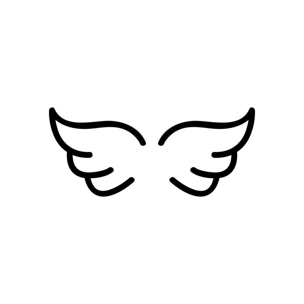 Wings of the angel icon vector. Isolated contour symbol illustration vector
