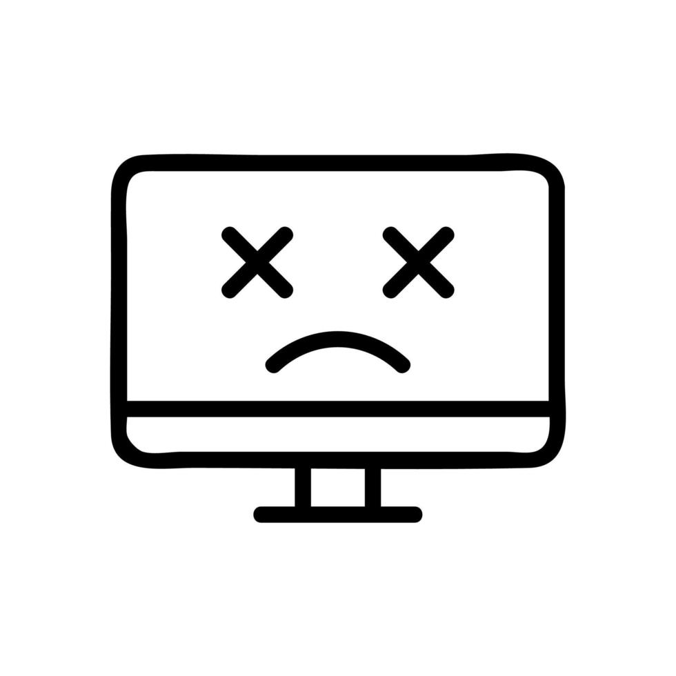 computer breakdown icon vector outline illustration