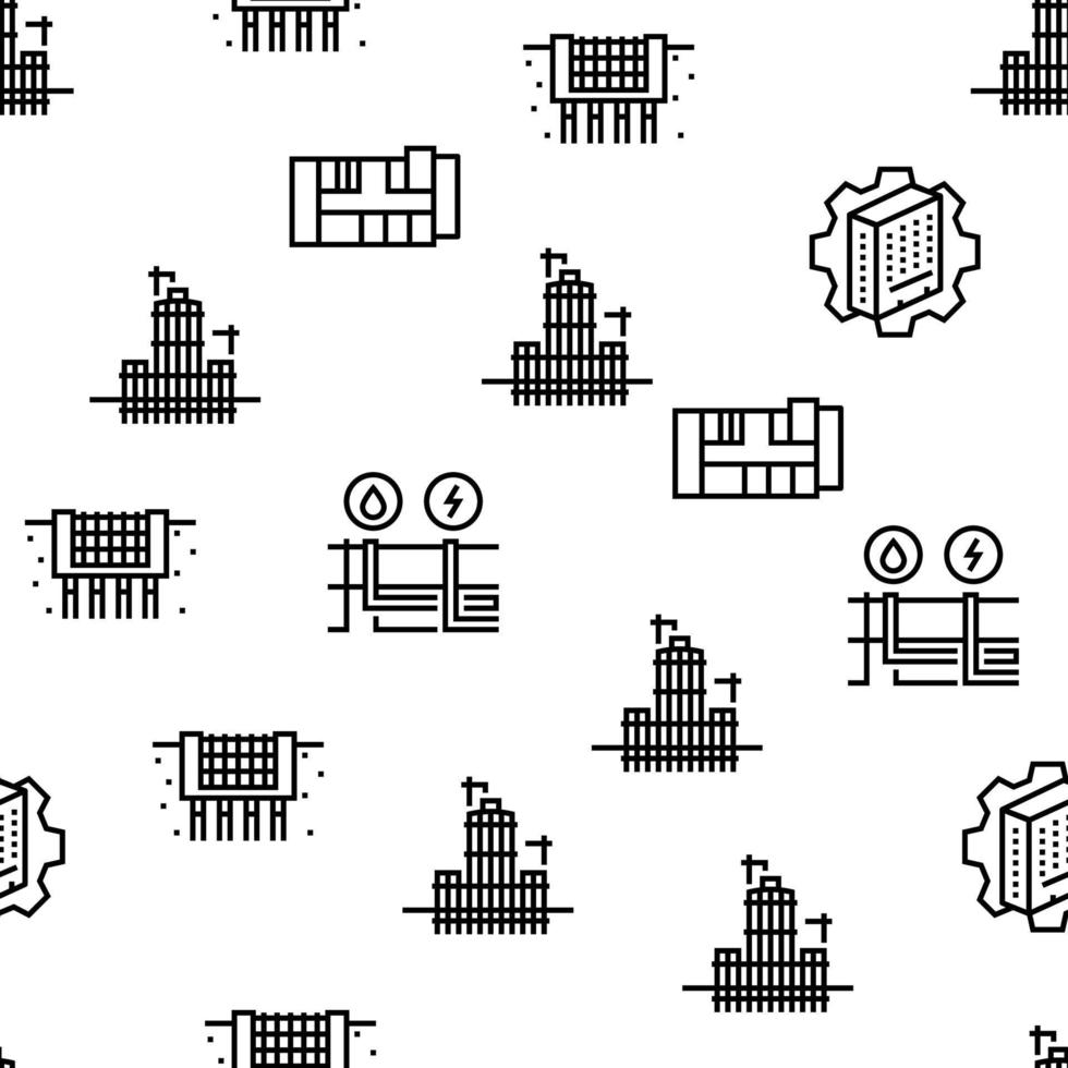 Building Construction Vector Seamless Pattern