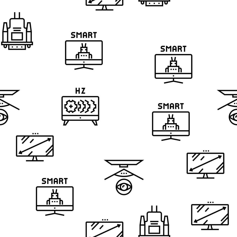 Computer Pc Monitor Vector Seamless Pattern