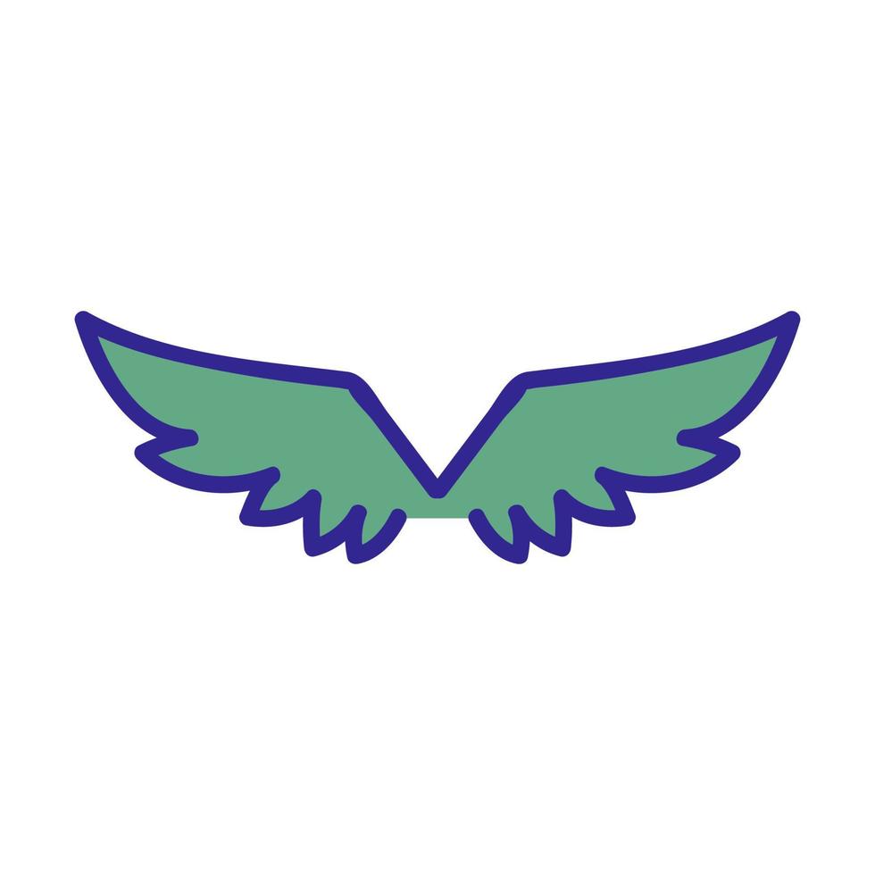 Wings of the angel icon vector. Isolated contour symbol illustration vector
