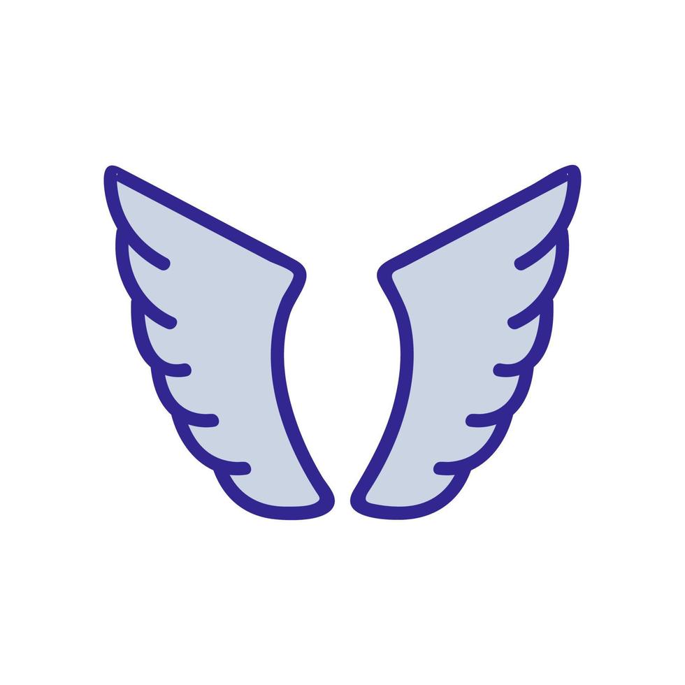 Wings of the angel icon vector. Isolated contour symbol illustration vector