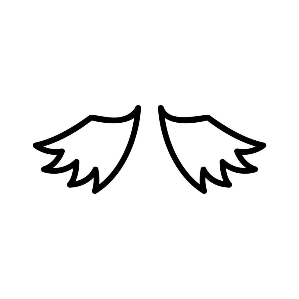Wings of the angel icon vector. Isolated contour symbol illustration vector