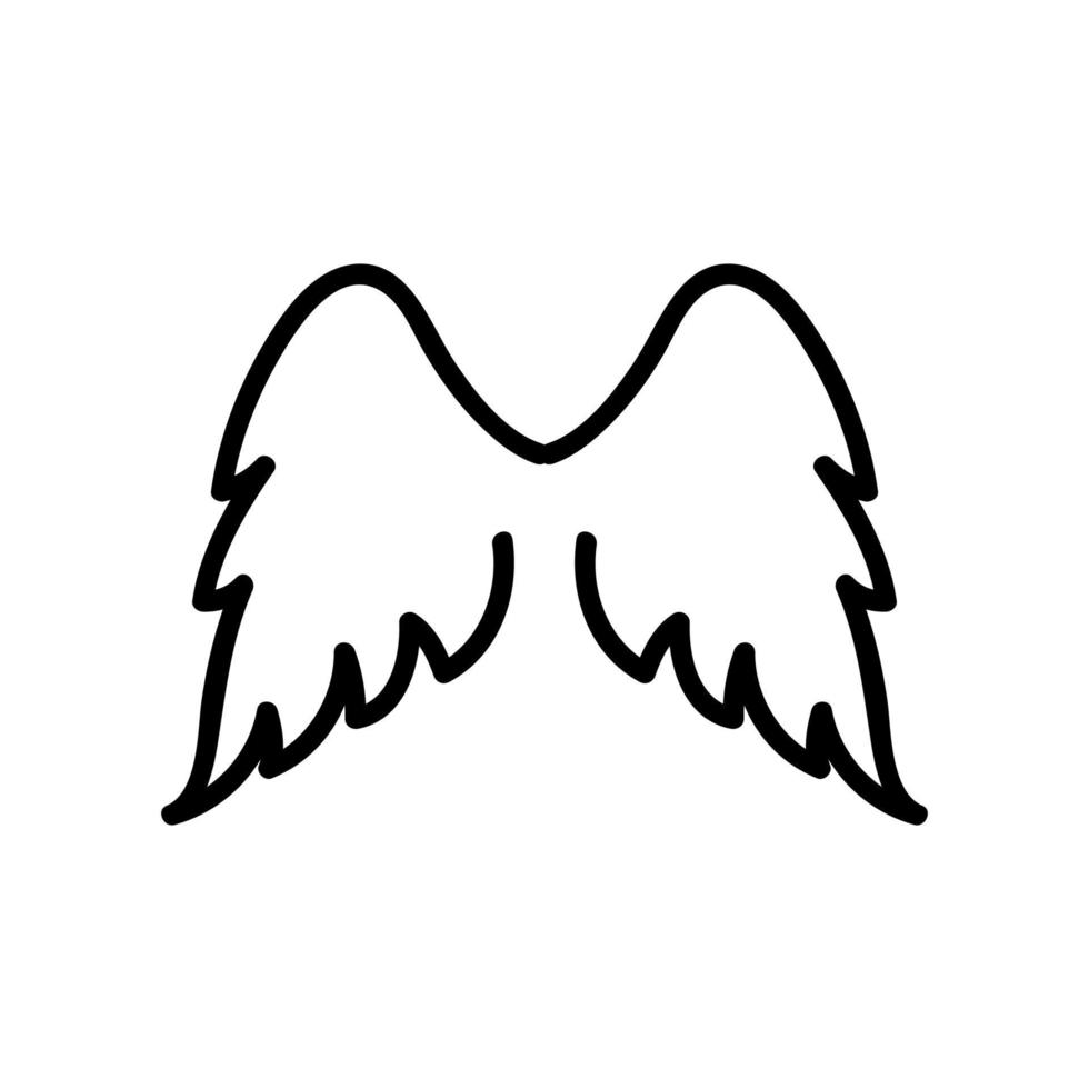 Wings of the angel icon vector. Isolated contour symbol illustration vector