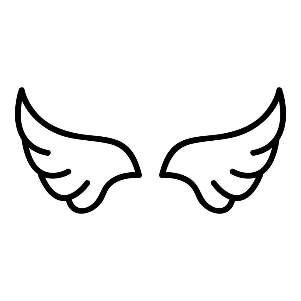 Wings of the angel icon vector. Isolated contour symbol illustration vector