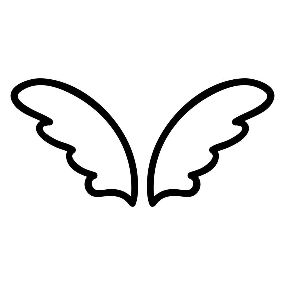 alas del vector de icono de ángel. ilustración de símbolo de contorno aislado