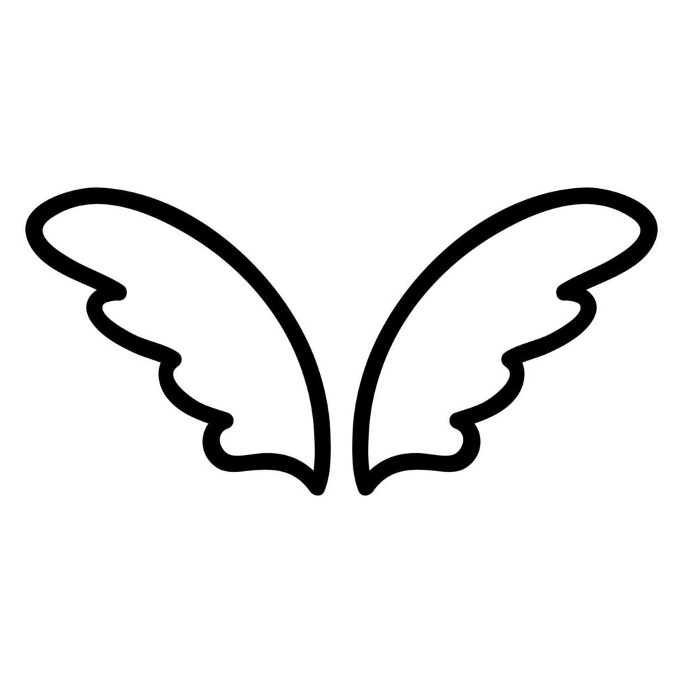 Wings of the angel icon vector. Isolated contour symbol illustration vector