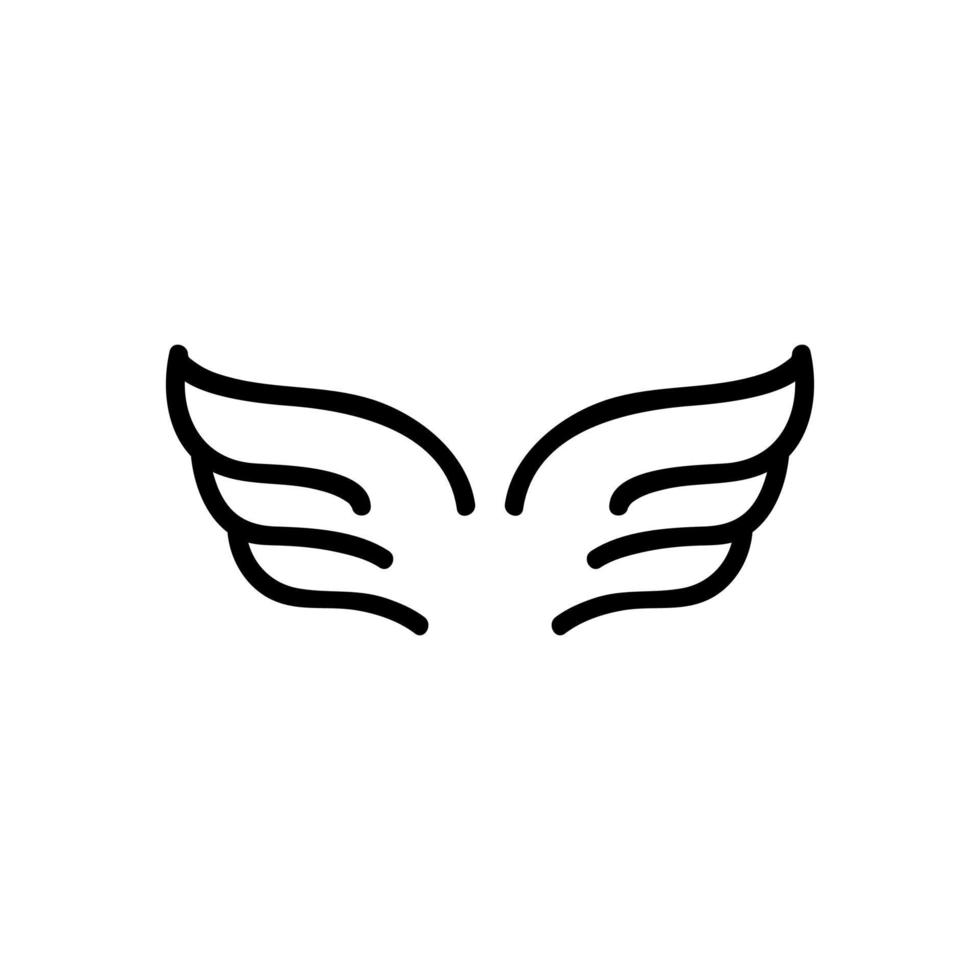 Wings of the angel icon vector. Isolated contour symbol illustration vector