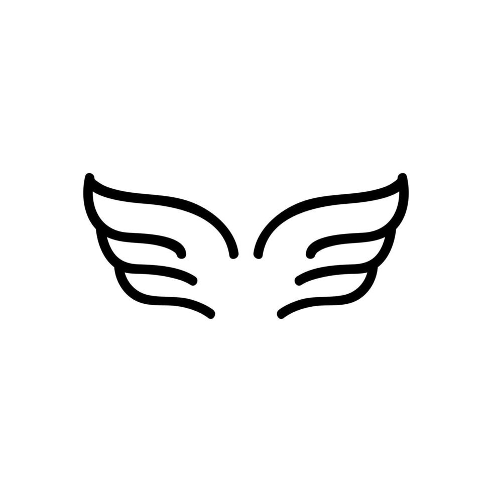 Wings of the angel icon vector. Isolated contour symbol illustration vector